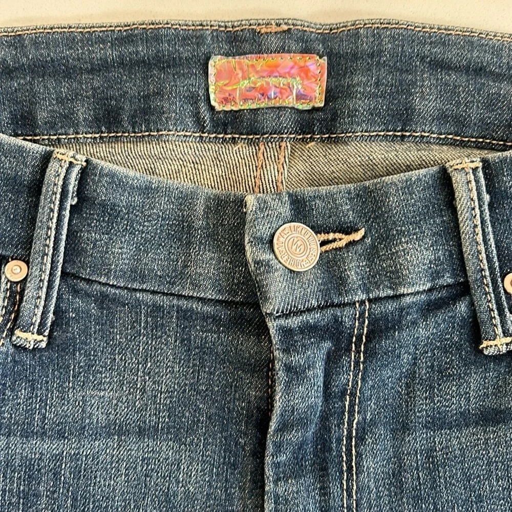 MOTHER The Looker Ankle Fray Skinny Jean in Girl Crush size 27 Raw Hem
